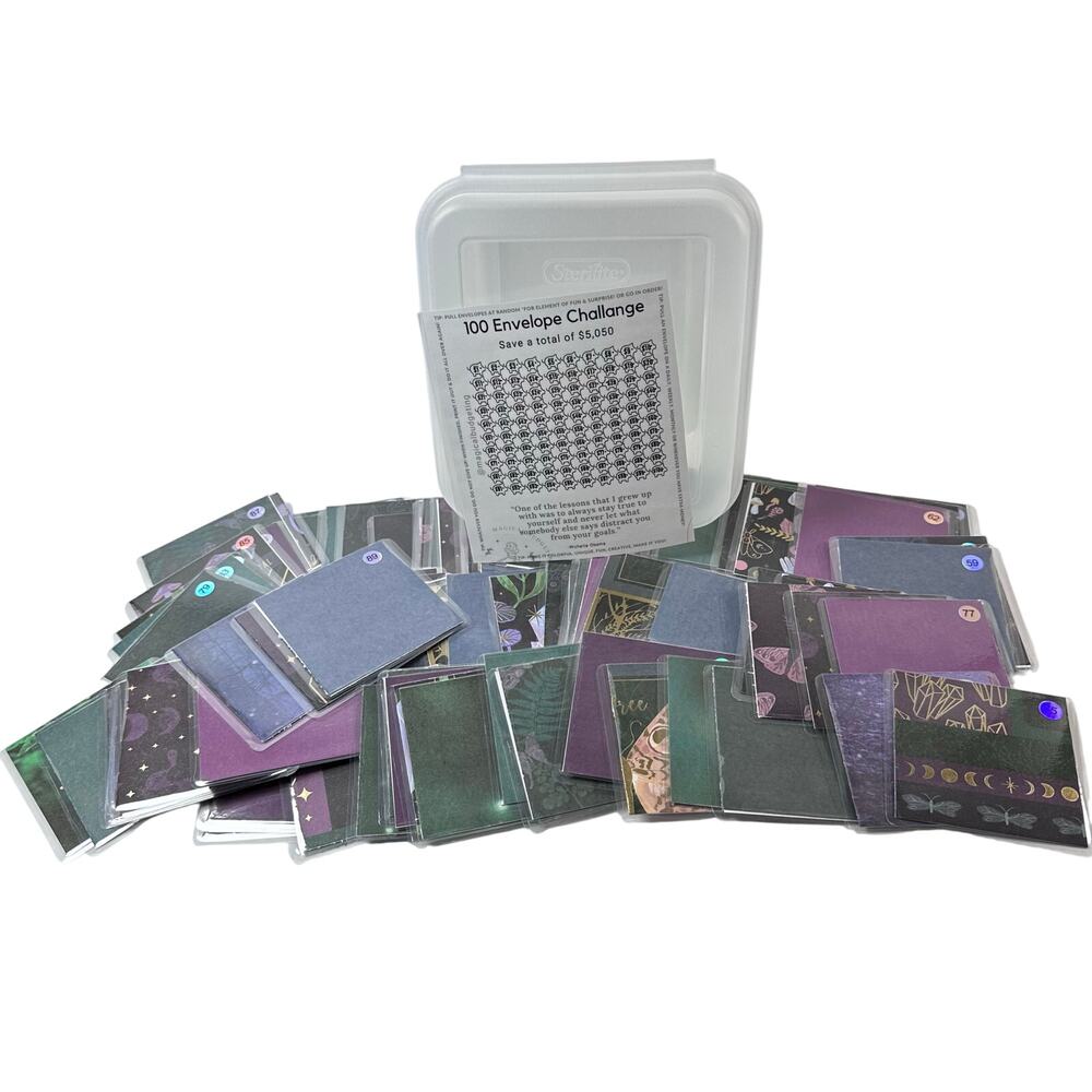 Magical budgeting new “dark fantasy” 1-100 mini envelope challenge w/box